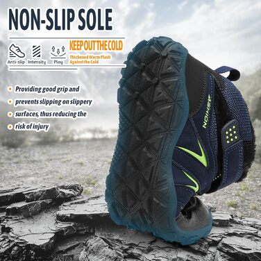 Дитячі зимові черевики Littleplum для хлопчиків, зимові шкарпетки-черевики, теплі, з підкладкою, для снігу, трекінгові (39 EU, B, темно-синій)