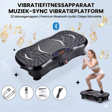 Віброплатформа для тренувань з Bluetooth та магнітною акупресурою, 120 рівнів інтенсивності
