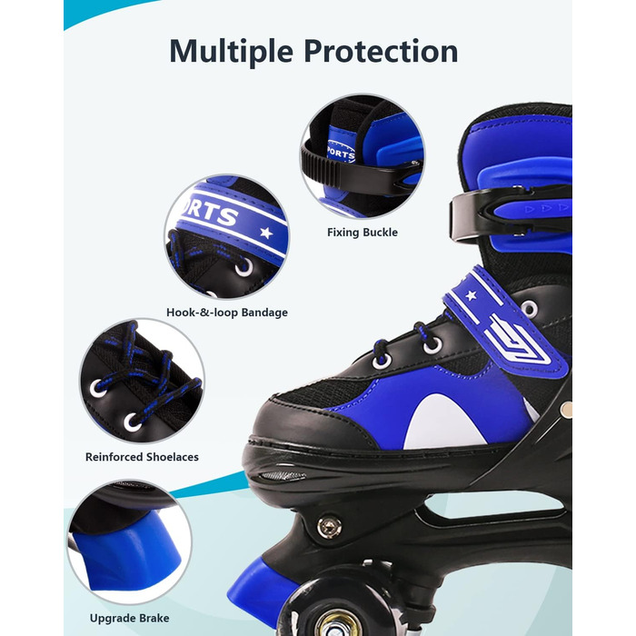 Дитячі ролики Ceestyle з регулюванням розміру, класичні ролики Disco з підсвічуванням, блакитні, розмір 27-37