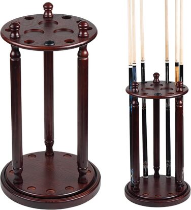 Стійка для київ для більярдних київ Collapsar – 9 відділень, масивне дерево, підлоговий стійка (Бургунді)<br>