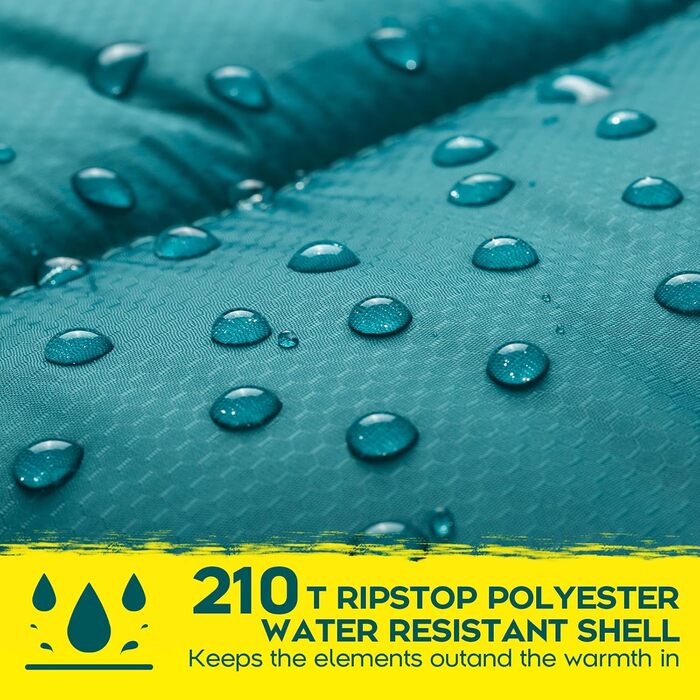 Спальний мішок Bessport Flannel для кемпінгу 3-4 сезони - 10°C-20°C | Зимовий, легкий, водонепроникний та теплий спальний мішок для дорослих та дітей, для подорожей з рюкзаком, кемпінгу, походів та подорожей. Фланелевий, блакитно-зелений (-5°C) (Поліестер