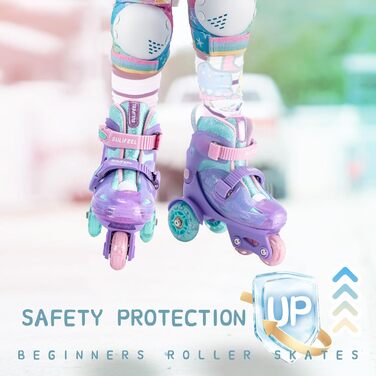 Ролики дитячі SULIFEEL регульовані, світлові, для дівчаток та хлопчиків, баланс, для початківців, розмір S (29-32 EU) та XS (25-28 EU)