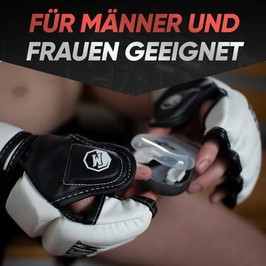 Преміум рукавички MADGON для MMA, греплінгу, спарингу, крав мага, муай-тай, боксу, універсальні, чорні/червоні, S, для чоловіків і жінок