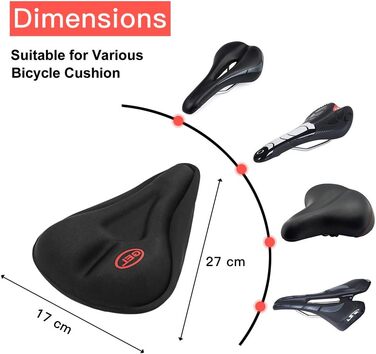 Велосипедне сідло Kany Gel - комфортне сідло з гелевим наповнювачем для гірського та шосейного велосипеда, чорне