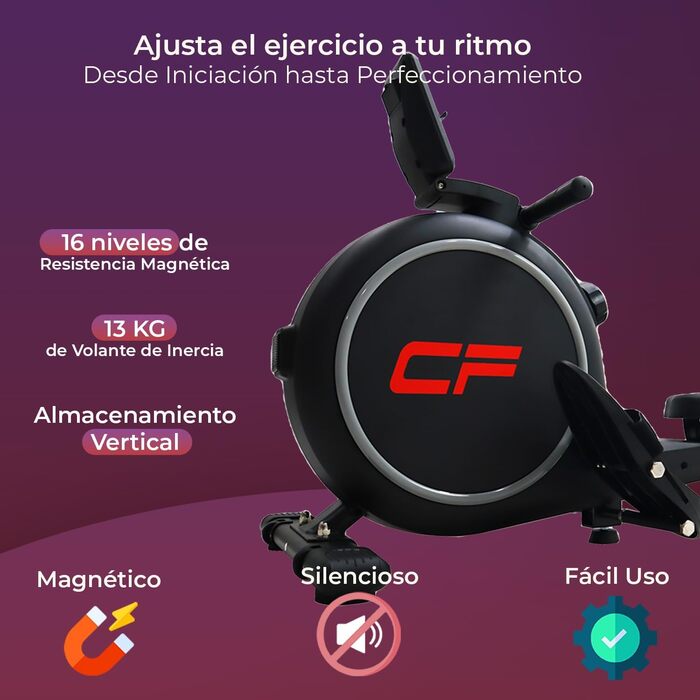 CF Rower 322 Магнітний гребний тренажер, регульовані рівні навантаження, універсальний, 1620x470x710 мм