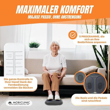 Mobiclinic VIBFIT масажер для ніг і стоп з вібрацією, 10 швидкостей, 5 програм, таймер, LED-панель, дистанційне керування
