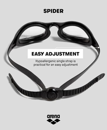 Окуляри для плавання ARENA Spider антифог, унісекс, для дорослих, з UV-захистом, саморегульований перенісся, гіпоалергенний силікон, сині (димчасто-м'ятно-чорні)