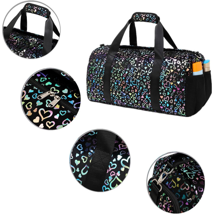 Дитяча спортивна сумка для дівчаток чорна — універсальна сумка для подорожей, тренувань, басейну та сауни з окремим відділенням для взуття