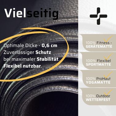 Захисна килимок для спортивних залів SportPlus - антиковзаюча підкладка для тренажерів (велотренажер, біговий тренажер, тренажер для греблі) - безпечна для здоров'я, підходить для йоги та гімнастики, розмір 170x90 см