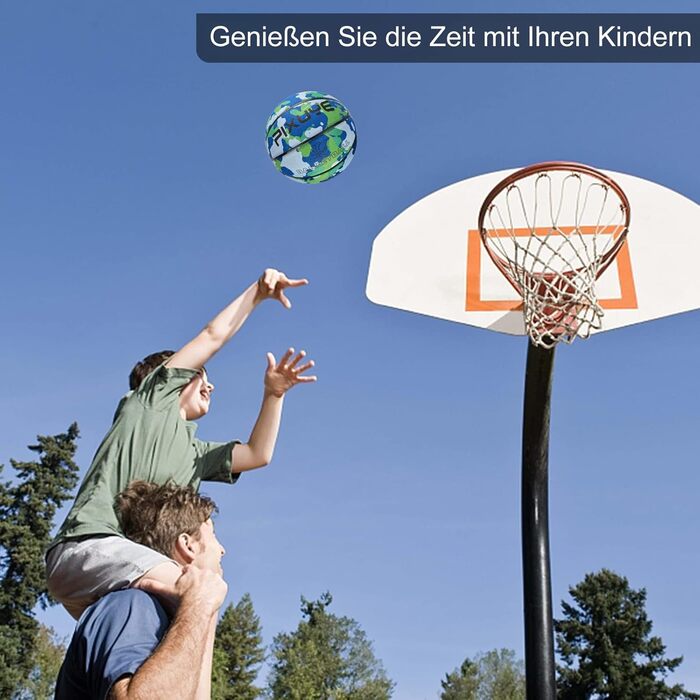 Баскетбольний м'яч Jicsetk, розмір 5/7, міні-баскетбольний м'яч для дітей, спортивний м'яч для гри на вулиці та в приміщенні (камуфляжний синій, 5)