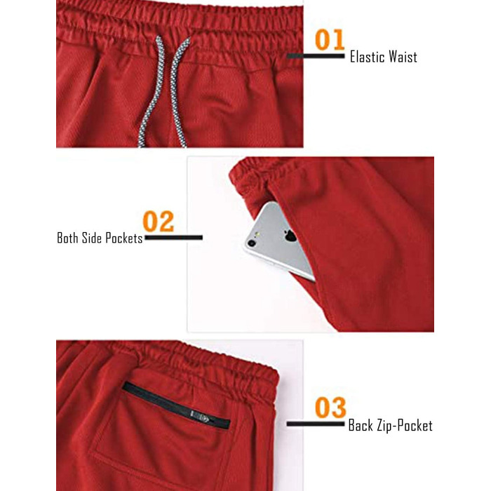 Шорти чоловічі MANLUODANNI 2-в-1, спортивні, швидка сушка, літні, для бігу, тренувань, червоні