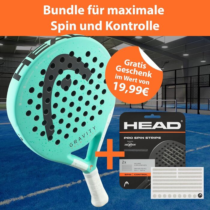 Набір для падел-тенісу Head Gravity Team Light 2024 + смужки Rezztek Pro Spin для ракетки - для максимального обертання та контролю