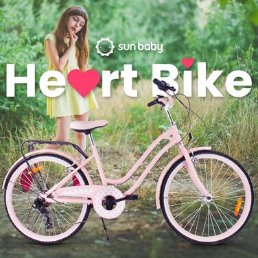 Дівчача дитяча велосипед Sun Baby 20 дюймів, 6 швидкостей Shimano, біло-золотий, для дітей 6-10 років
