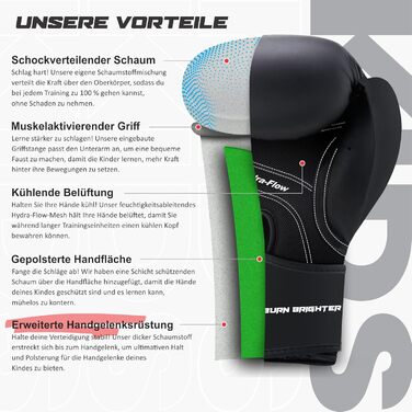 Боксерські рукавички Starpro для дітей 6-10 років - захист рук, 6oz, чорний