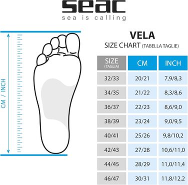 Ласти для плавання Seac Unisex Vela (32/33, блакитний)