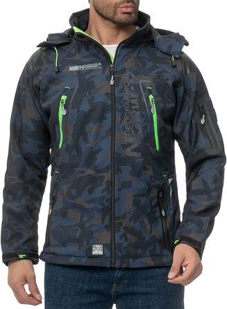 Чоловіча куртка Geographica Norway Softshell, функціональна, для активного відпочинку та туризму, дихаюча, колір: темно-синій/камуфляжний, артикул: 03