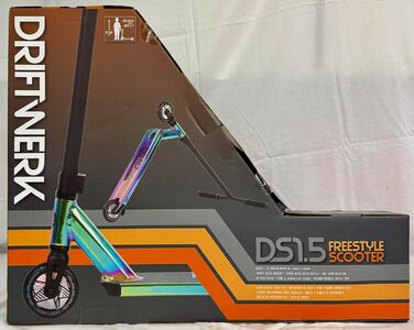 Трюковий самокат Driftwerk DS1.5 для дітей, неохром райдужний