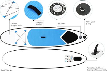 Надувна SUP-дошка 305x71x10 см, синя, для веслування стоячи