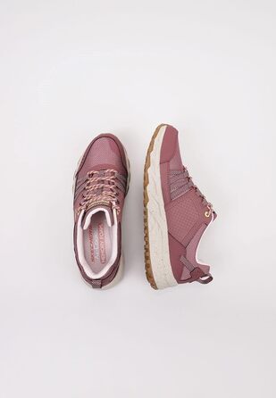 Жіночі туристичні черевики Skechers Escape Plan (35 EU, Маув, Шкіра, Сітка, Жовті акценти)