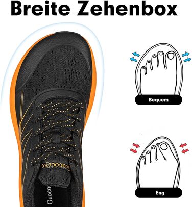 Чоловічі кросівки для бігу та ходьби Sportschuhe з широким носком, дихаючі, протиковзкі, помаранчеві, розмір 39-46 EU