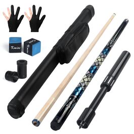 Білий більярдний кий Kmise Professional Pool Cue - 19/20/21 oz з канадського клена, з карбоновою телескопічною насадкою, для дорослих (595г)