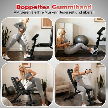 Багатофункціональна розкладна лава для гантелей 13 в 1, регульована фітнес-лава для дому, тренажер для вправ на прес та всього тіла, витримує до 400 кг