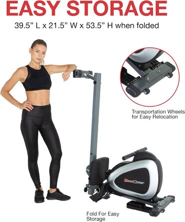 Гребний тренажер Fitness Reality 1000 Plus з Bluetooth, магнітним опором і додатком, для повного тренування тіла
