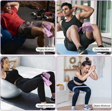 Набір для тренування м'язів тазового дна та стегон – Thigh Master з еластичною стрічкою | Тренажер для ніг вдома | Професійний тренажер для ніг для жінок та чоловіків для нарощування м'язів живота, ніг та сідниць
