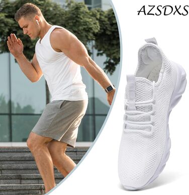 Чоловічі кросівки для бігу та занять спортом. Легкі дихаючі кросівки для тренувань, фітнесу та повсякденного носіння (43 EU, Білий 02)