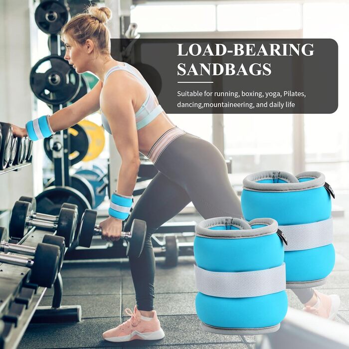 Важкі манжети на зап'ястя та кісточки, 0,25/0,5 кг, набір, синій. Важкі манжети для рук та ніг, для фітнесу, бігу, йоги, танців