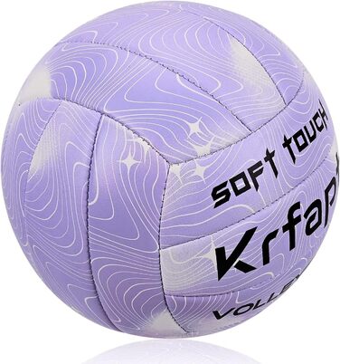 Волейбольний м'яч Krfapt 5 розміру, офіційний, Soft Touch – для тренувань та гри на вулиці/в приміщенні, водонепроникний, з дизайном Ripples (Blue/Purple/Pink)