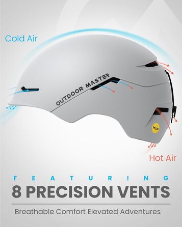 Гірськолижний шолом OutdoorMaster ELK MIPS для сноуборду, чоловіків, жінок і підлітків, перламутрово-білий, розмір L