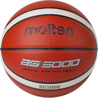 Баскетбольний м'яч Molten BG3000, FIBA, штучна шкіра, для залу та вулиці, оранжево-кремовий, графіті