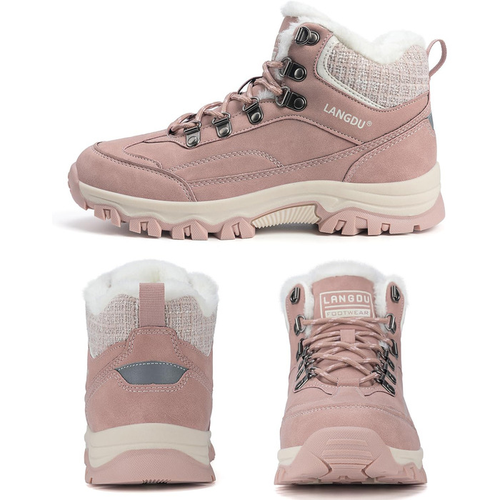 Зимові черевики для жінок, снігоступи, антиковзаючі черевики, зимові черевики, розмір 37-42 EU, 40 EU, рожеві