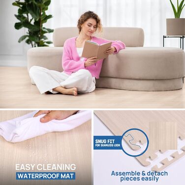 Набір модульних килимків для фітнесу Yes4All (30 шт, 60x60 см) захисний пазл-підлоговий покриття для тренажерів, домашнього залу та гаража, колір: горіх (4.5 м²)