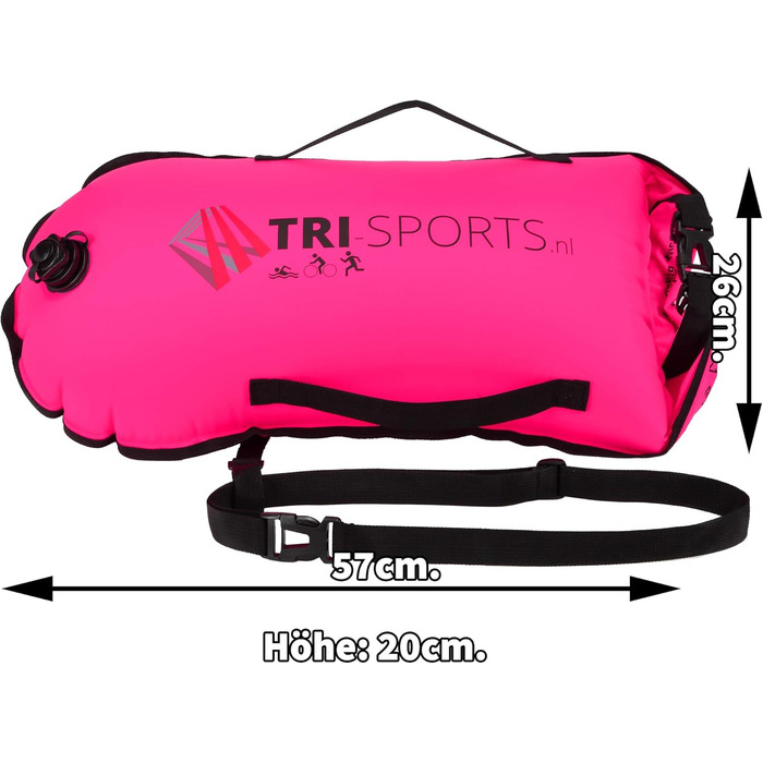 Плавальний буй для відкритої води Tri-Sports, рожевий — безпечний аксесуар для плавання з відділенням для речей