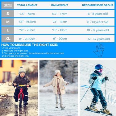 Зимові спортивні рукавички WFX для дітей, сенсорний екран, антиковзаючі, термо, для бігу, походів, катання на лижах та активного відпочинку, вітронепроникні, теплі, велосипедні рукавички для хлопчиків та дівчаток (10-12 років)