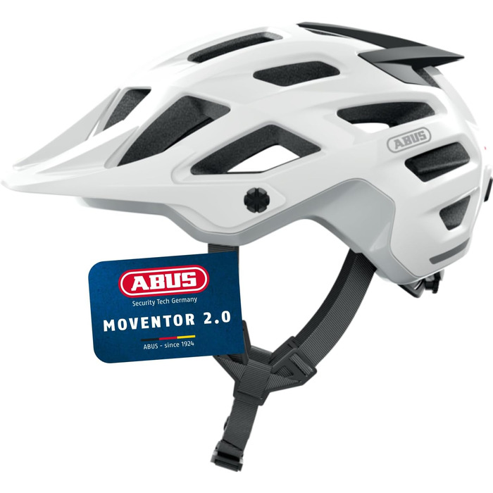 ABUS Moventor 2.0 - велосипедний шолом для гірського велосипеда, All-Mountain, білий (shiny white), S (51-55 см)