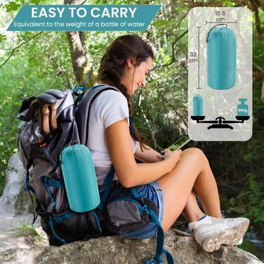 Килимок для кемпінгу Satisure Isomatte: самонадувний, водонепроникний, ультралегкий, з насосом для ніг, односпальний