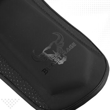Шкіряні щитки для ніг Beast Rage для кікбоксингу, муай-тай, ММА, боксу, карате, тхеквондо та БЖЖ, з захистом зап'ястя, чорного кольору