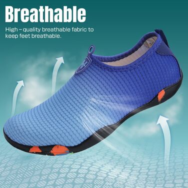 Водні шкарпетки для плавання та серфінгу WateLves: чоловічі та жіночі, швидко сохнуть, унісекс, блакитні, 38 EU