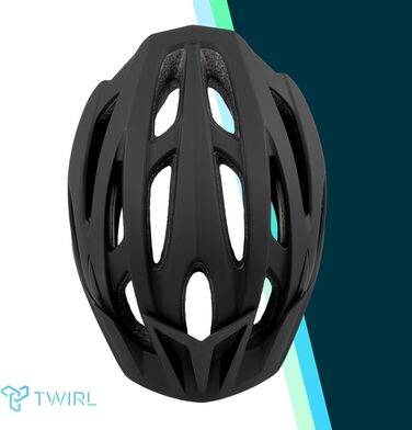 Велошолом TWIRL Gravel ONE чорний, сучасний дизайн, оптимальна посадка, система регулювання, вентильований, ударостійкий, легкий, високоякісний пластик