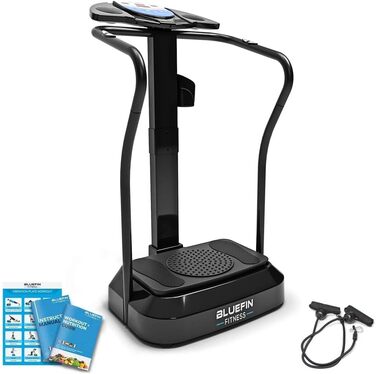 Вібраційна платформа Bluefin Fitness Pro, оновлений дизайн, безшумні мотори, вбудовані динаміки, чорна
