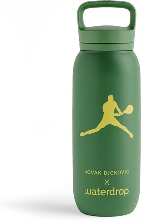 Термос пляшка waterdrop MICRODRINK x Novak Djokovic 600 мл, ізольована сталева пляшка для напоїв, 24 год холоду, 12 год тепла, герметична та ударостійка