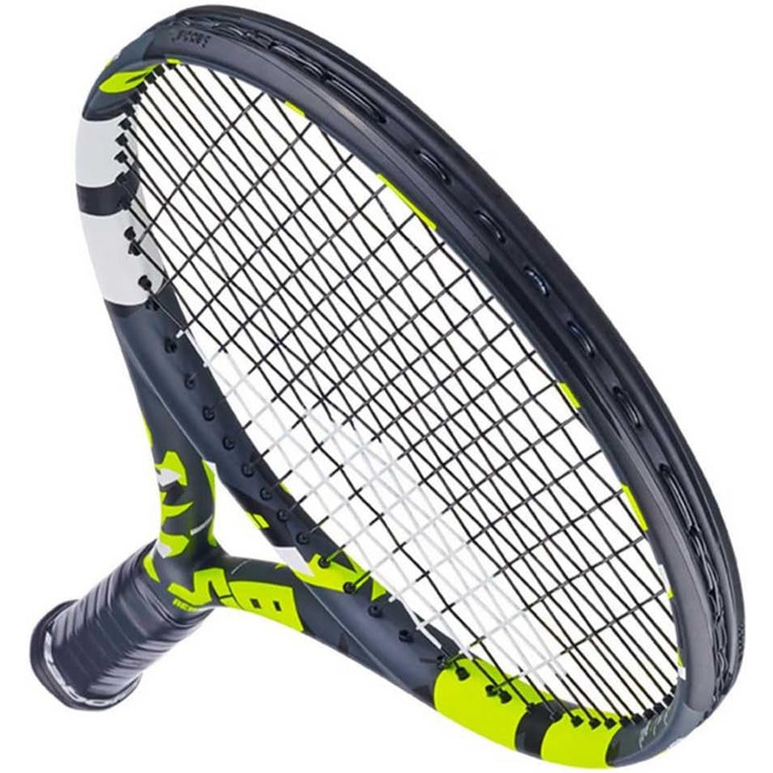 Тенісна ракетка Babolat Evo Aero для дорослих - сила та комфорт. Аеродинамічний фрейм Alpha Spin з технологіями Evo 4 Feel & Woofer. Ручка Syntec Evo Grip 1-3 сіра/жовта