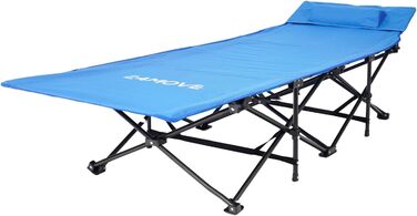 Розкладне ліжко 24MOVE® для кемпінгу та відпочинку на природі, 190 x 67 x 34 см, до 150 кг, з сумкою, блакитне