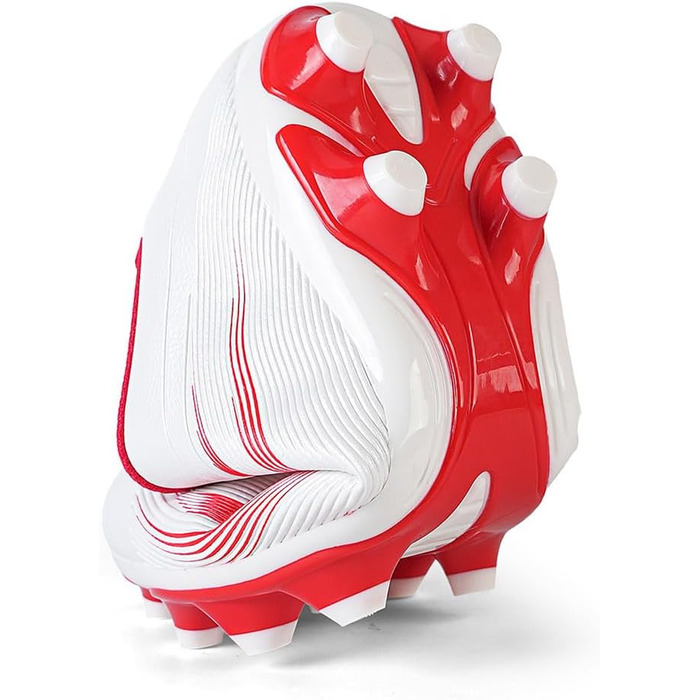 Футбольне взуття для чоловіків та хлопців, шипи, мікрофібра, підходить для штучного газону, футбольні черевики, спортивне взуття для тренувань, професійне футбольне взуття, outdoor спортивне взуття, розмір 39 EU, білий/червоний