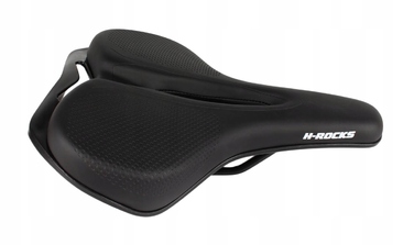 Гелеве велосипедне сідло H-ROCKS MONOLITH — комфортне, чорне, для MTB