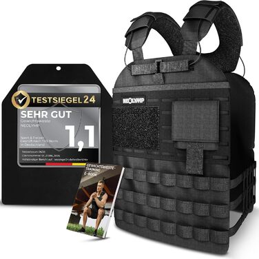 Вага для тренувань Neolymp – Унісекс вага для тіла – Жилет-платформа з кишенею – Не ковзає – Дихаючий та регульований – Обладнання для калістеніки – Вага для дому та тренажерного залу