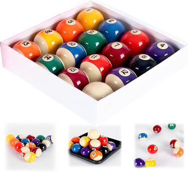 Набір куль для більярдного столу, 16 шт, 57.2 мм, кульки для більярду, кульки для пейнтболу, ігри в більярд, спорт, розваги